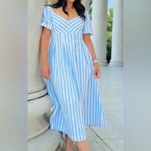 A new day Blue and White Striped Dress Size 14